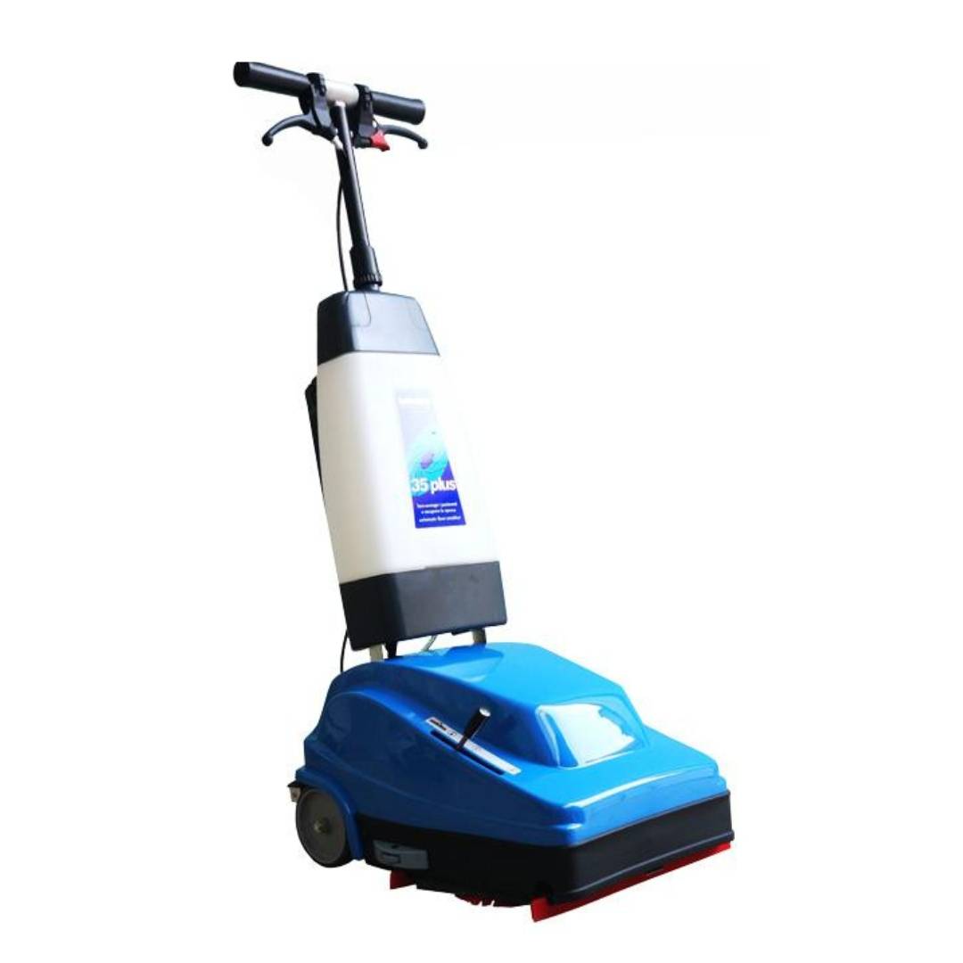 Fregadora de pisos Turbolava 35 Plus. Friega y seca en una pasada.