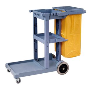 Carro Porta Implementos con Tapa Importado para Limpieza Profesional